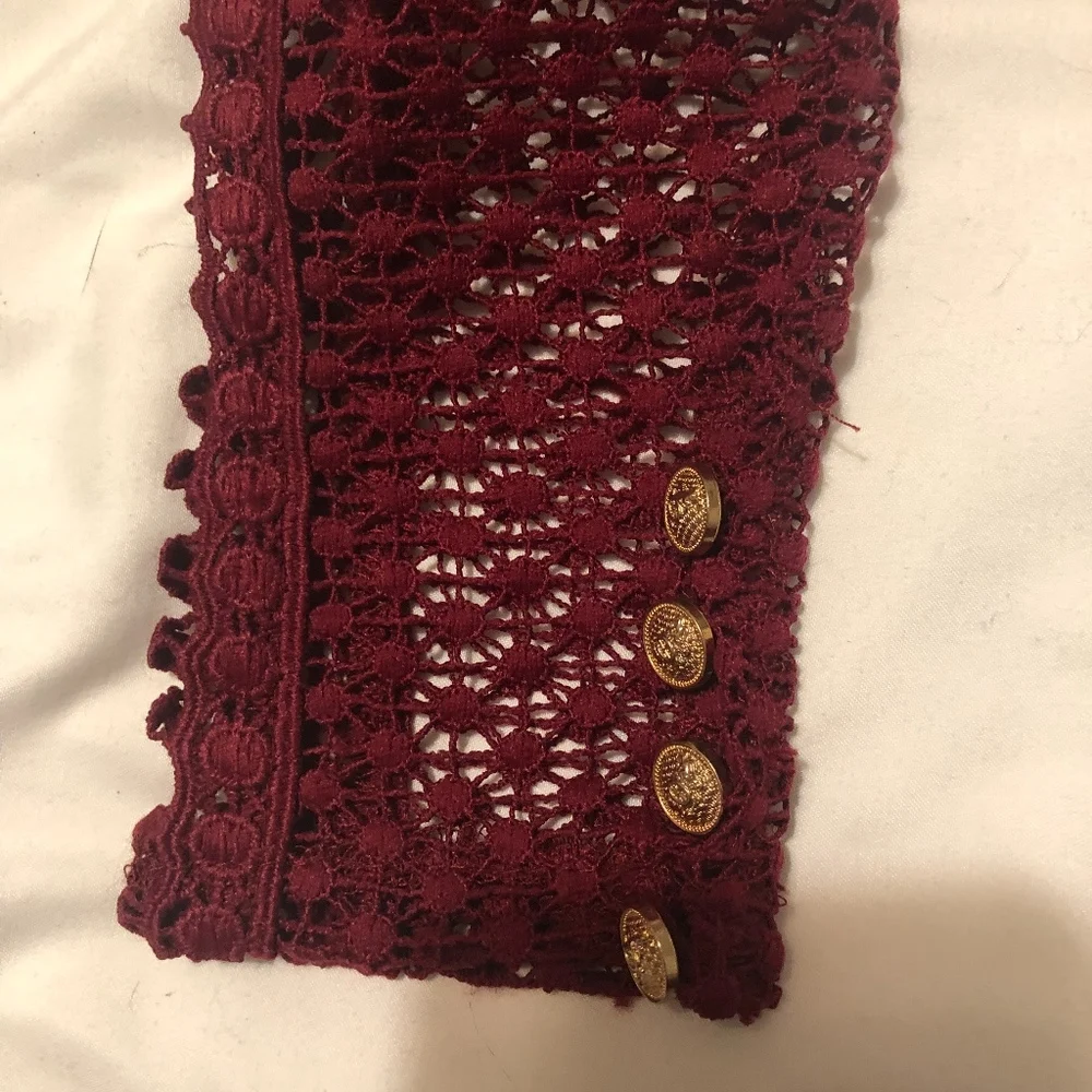 Mr Self Portrait Lace Dress Burgundy - Picture 8 of 8